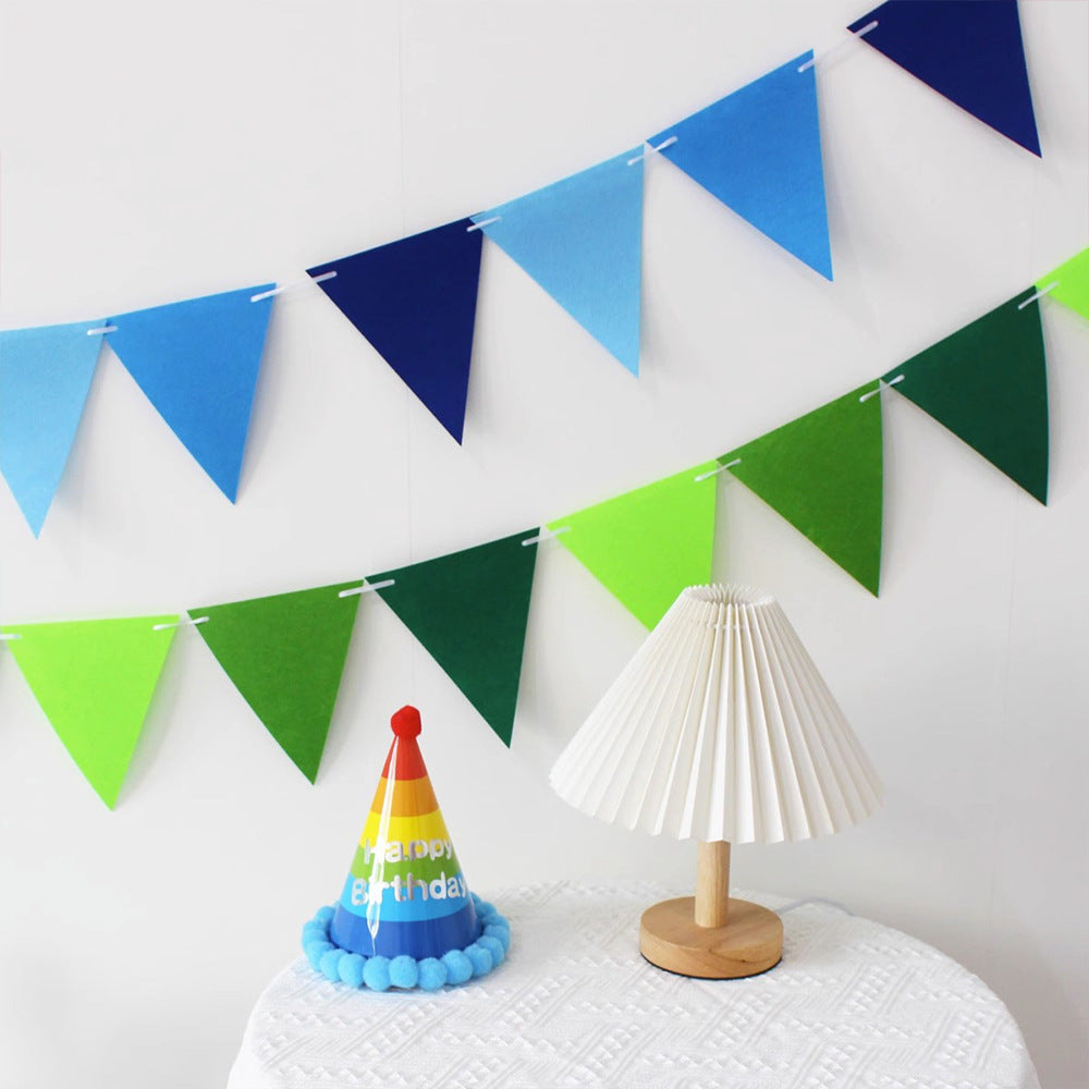 Felt Triangle Hanging Flag Baby Birthday Party Layout