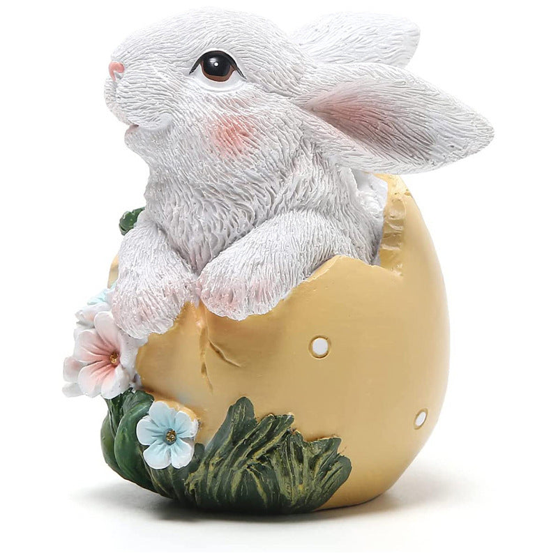 Easter Bunny Resin Statue Ornament Spring Home Decor