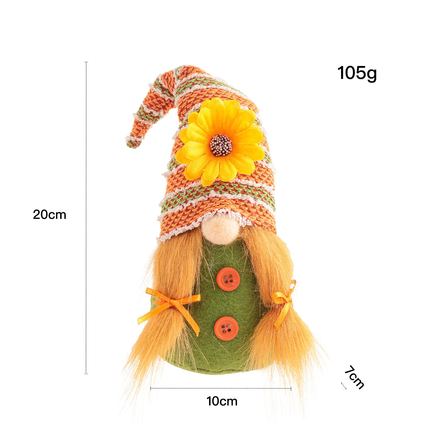 Harvest Festival Orange Gnome Field Decoration
