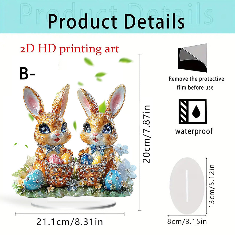 Cute Rabbit Easter Egg Acrylic Holiday-Themed Decorations