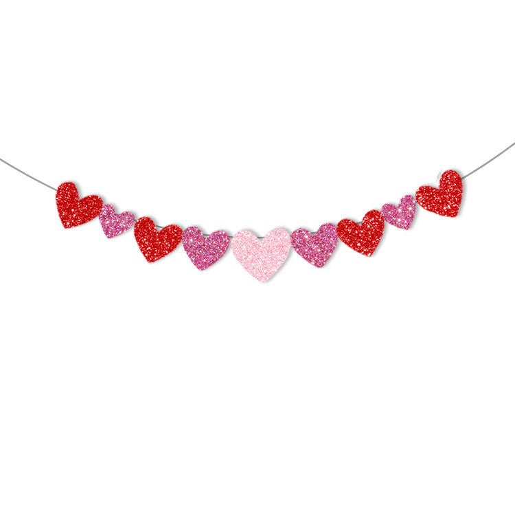 Heart Glitter Pull A Banner For Party Decorations
