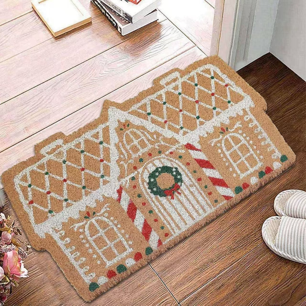 Christmas Atmosphere Cashmere Irregular Shape Hallway Mat