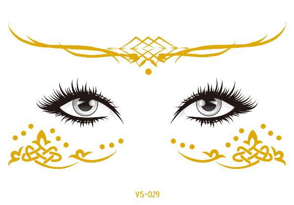 Hot Sale In Europe And America Electronic Music Festival Face Pasters Waterproof Bronzing Face Tattoo Sticker Masquerade Party Freckles Sticker