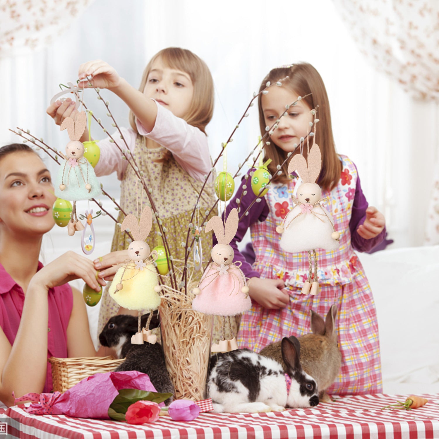 Easter Cute Cartoon Rabbit Hangings Arrangement