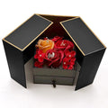 Red Rose Packaging Box For Double Opening Bow Knot Door