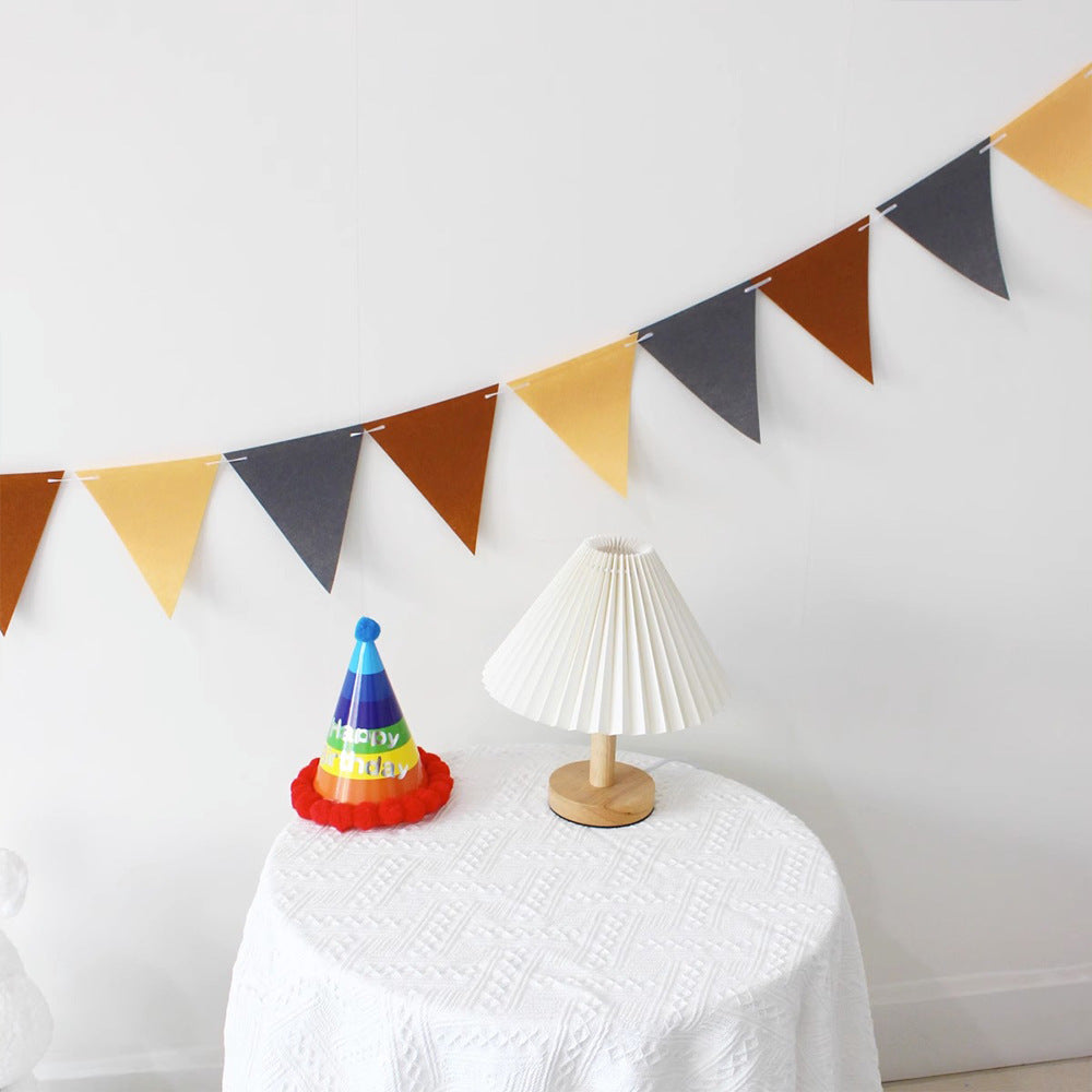 Felt Triangle Hanging Flag Baby Birthday Party Layout