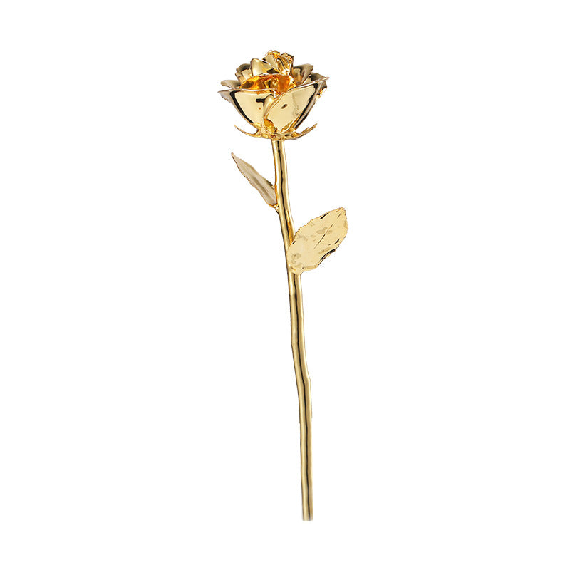 Single Gold-leaf Rose Flower Fully Plated In 24k Gold