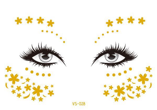 Hot Sale In Europe And America Electronic Music Festival Face Pasters Waterproof Bronzing Face Tattoo Sticker Masquerade Party Freckles Sticker