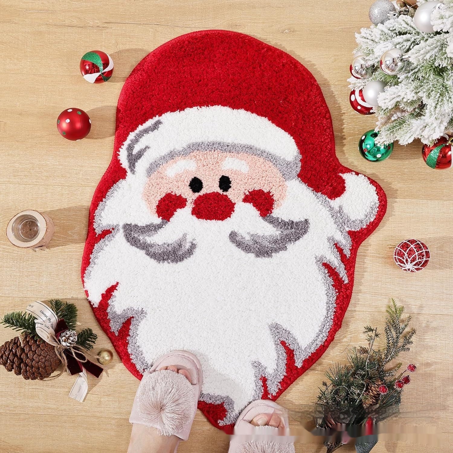 Christmas Atmosphere Cashmere Irregular Shape Hallway Mat