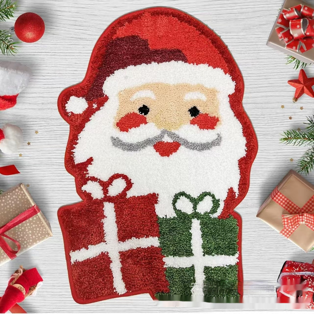 Christmas Atmosphere Cashmere Irregular Shape Hallway Mat